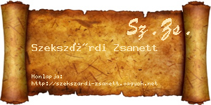 Szekszárdi Zsanett névjegykártya