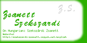zsanett szekszardi business card
