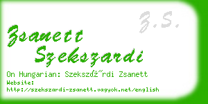 zsanett szekszardi business card